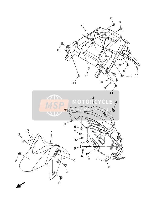 Yamaha NMAX 125 2020 Parafango per un 2020 Yamaha NMAX 125